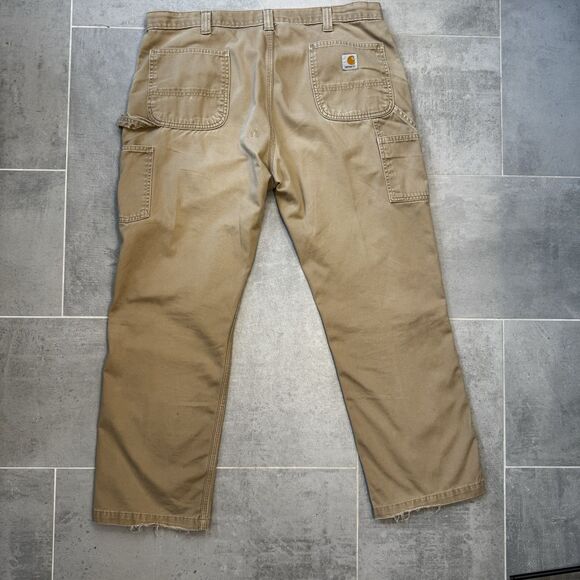 CARHARTT 40x30 Carpenter B324 DKH Relaxed Fit Twill Utitlity Work Pants Tan M - Picture 14 of 16